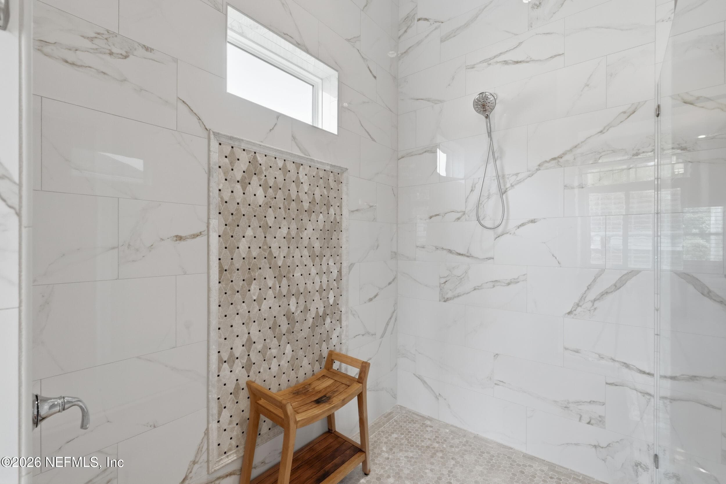 Walk-in shower arabesque tile — 323 MAHI Drive, Ponte Vedra, FL 32081