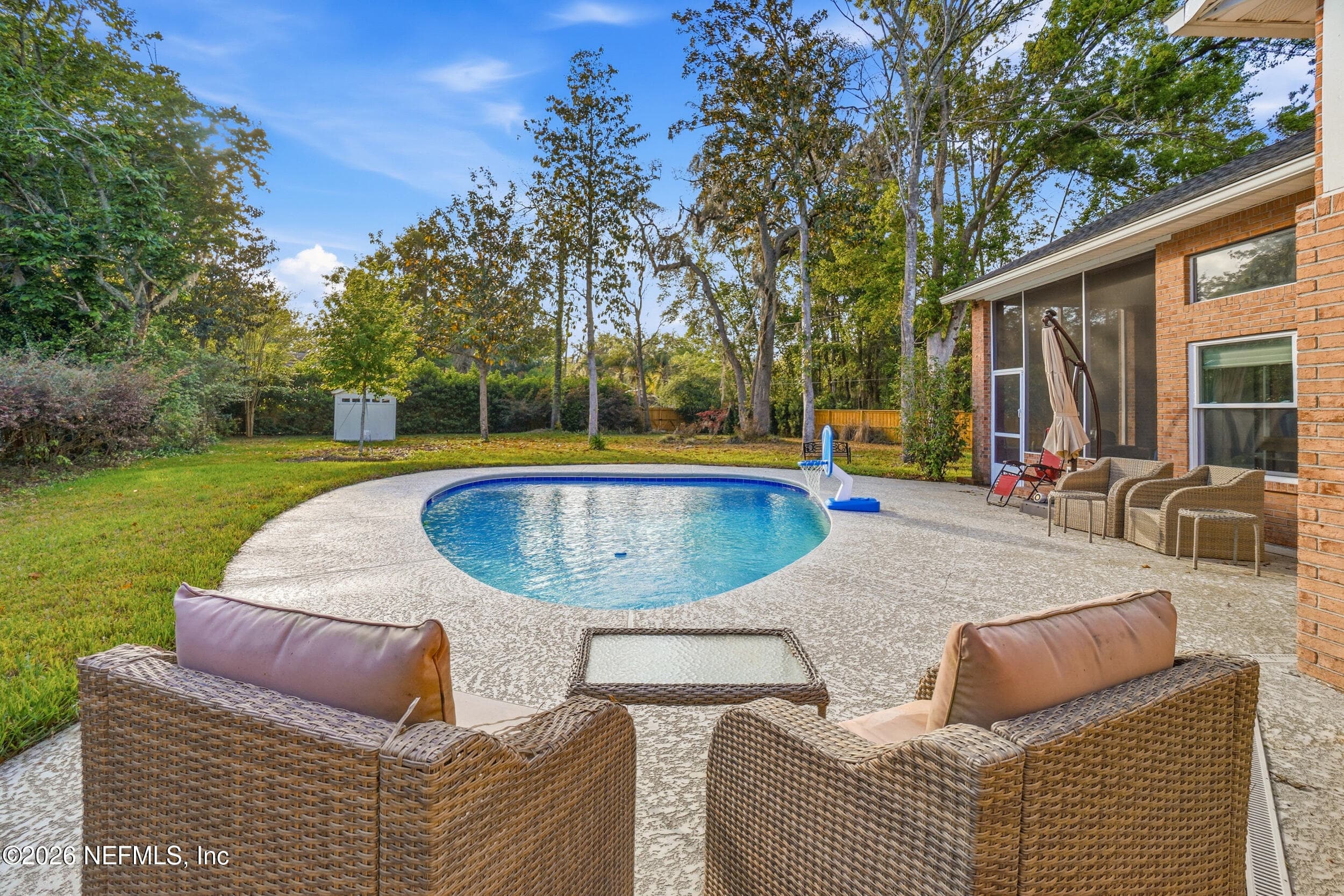 Spacious backyard with pool — 2408 STOCKTON Drive, Fleming Island, FL 32003