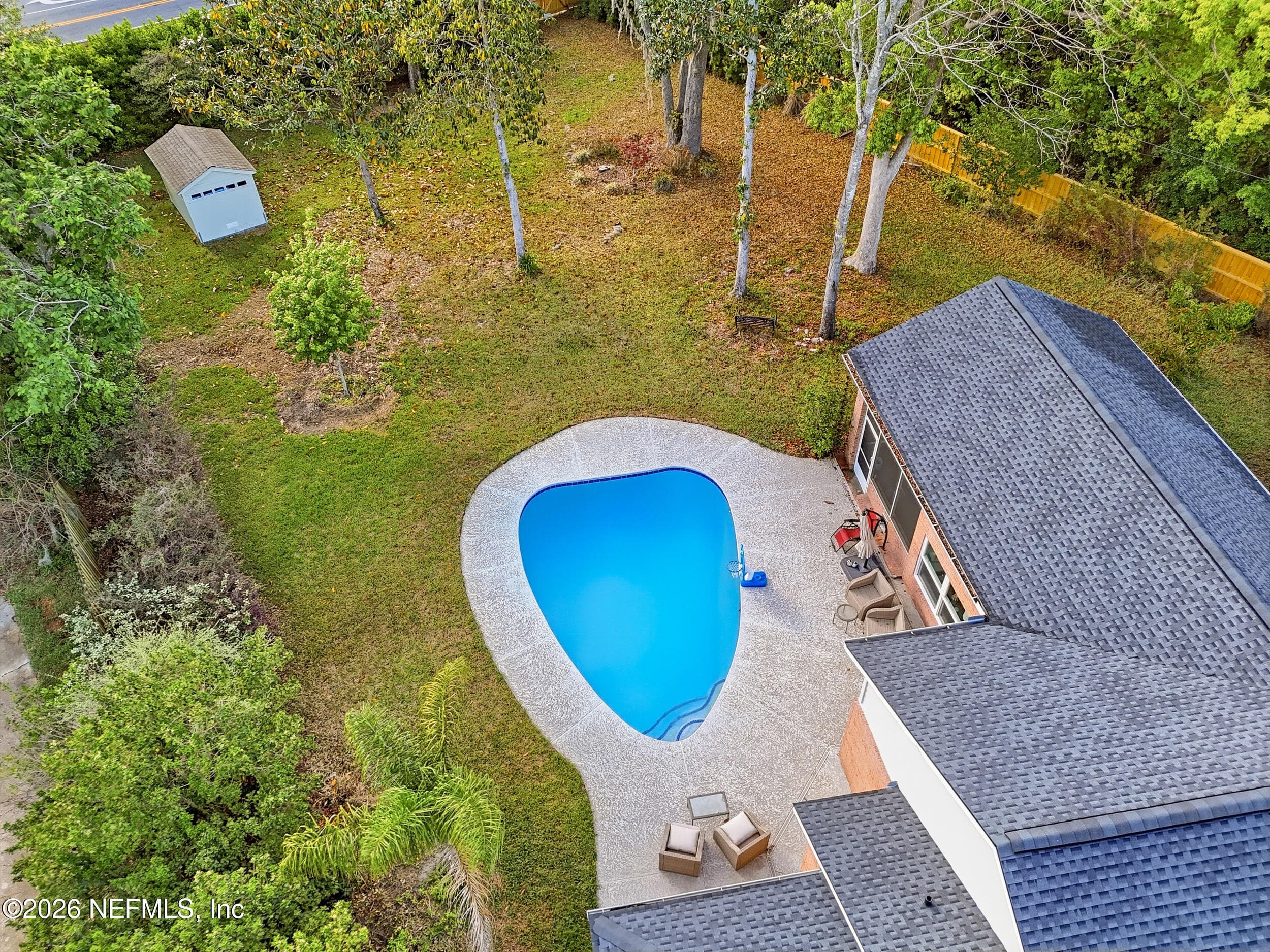 Aerial view of pool — 2408 STOCKTON Drive, Fleming Island, FL 32003