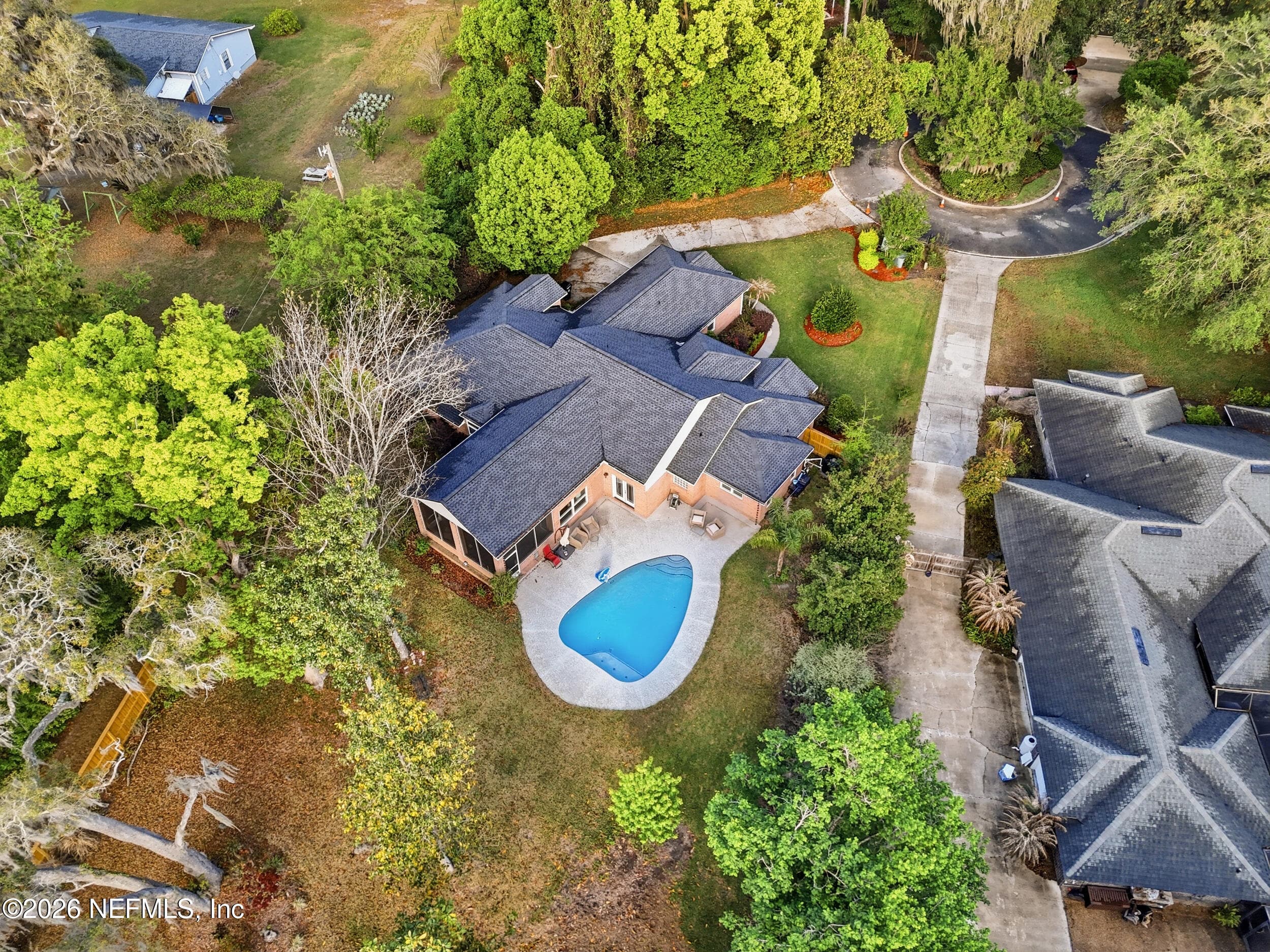 Beautiful aerial view of pool — 2408 STOCKTON Drive, Fleming Island, FL 32003
