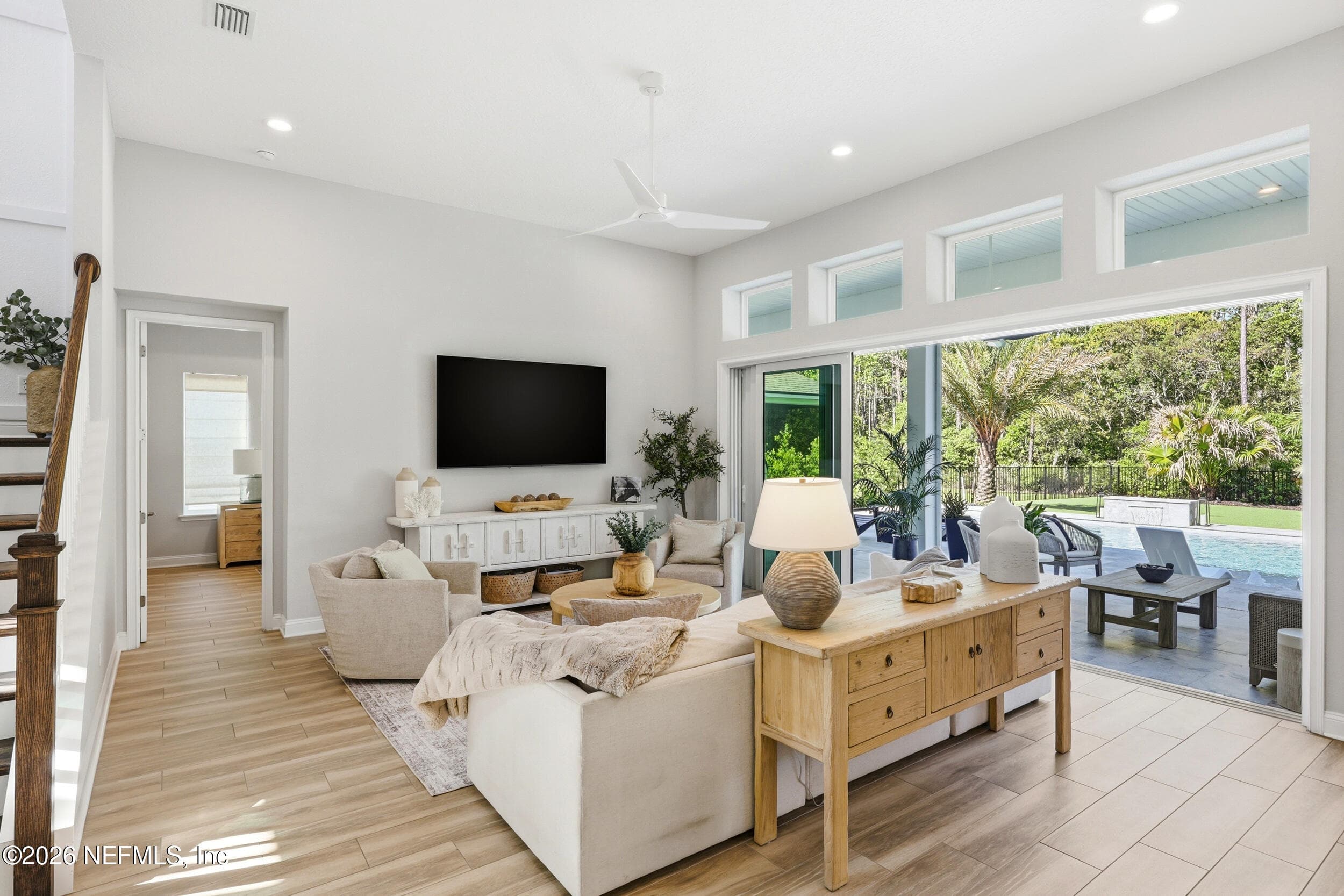 Living room with backyard views — 351 PALM CREST Drive, Ponte Vedra, FL 32081