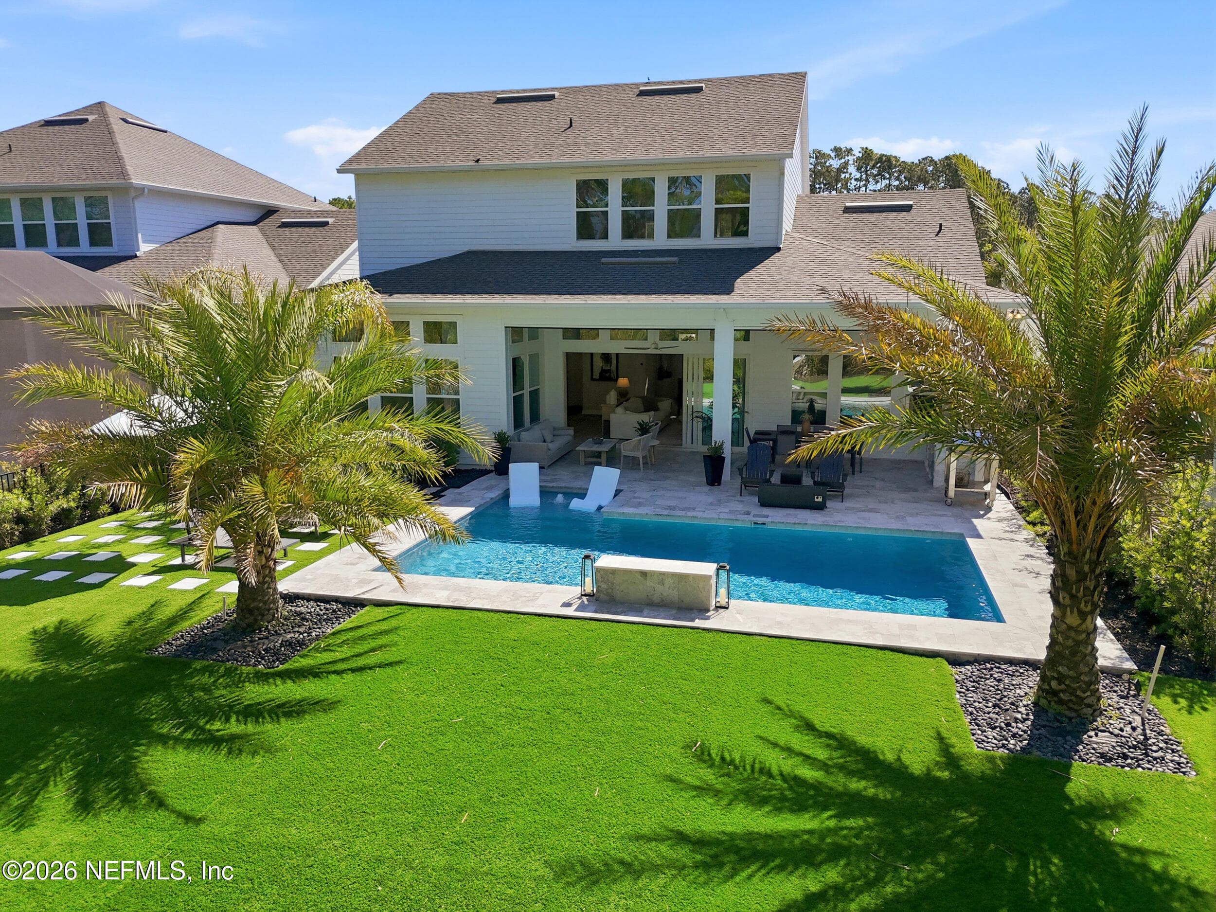 Drone shot of the backyard — 351 PALM CREST Drive, Ponte Vedra, FL 32081