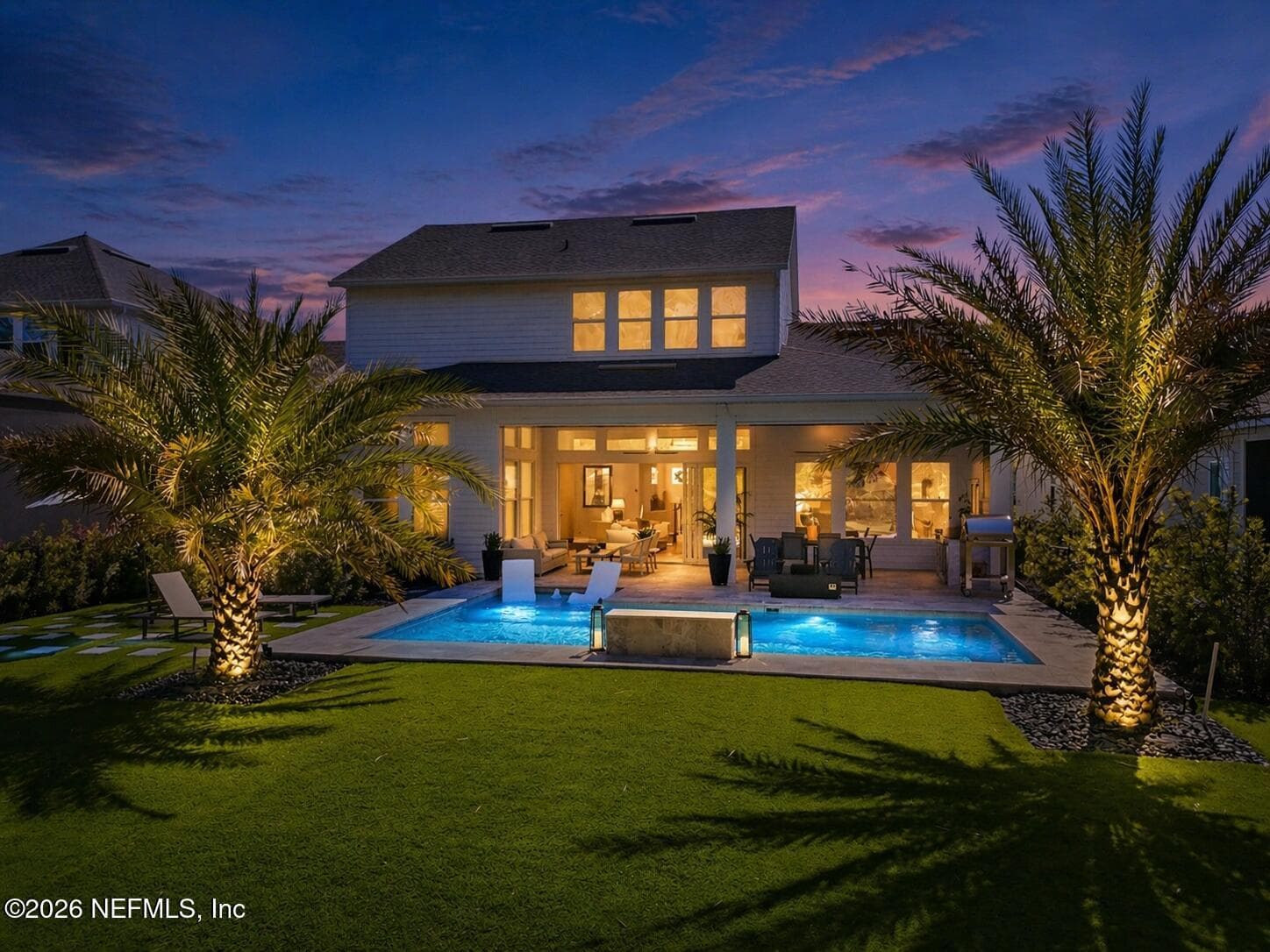 Twilight spacious backyard retreat — 351 PALM CREST Drive, Ponte Vedra, FL 32081