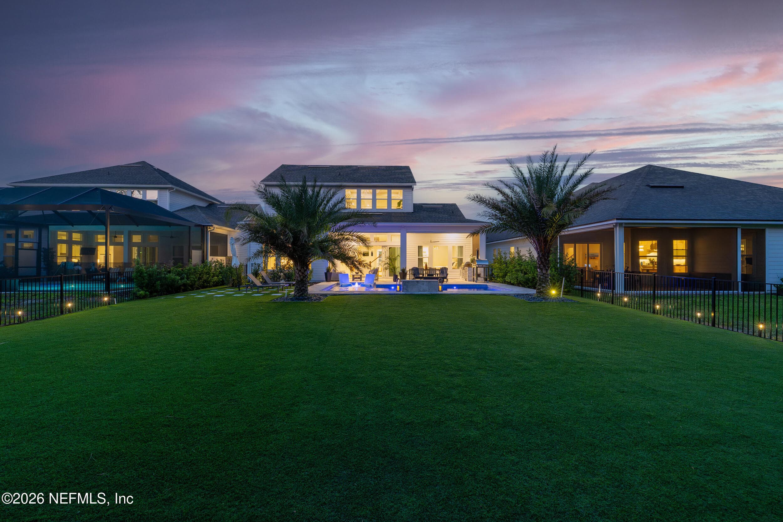 Twilight of the yard — 351 PALM CREST Drive, Ponte Vedra, FL 32081