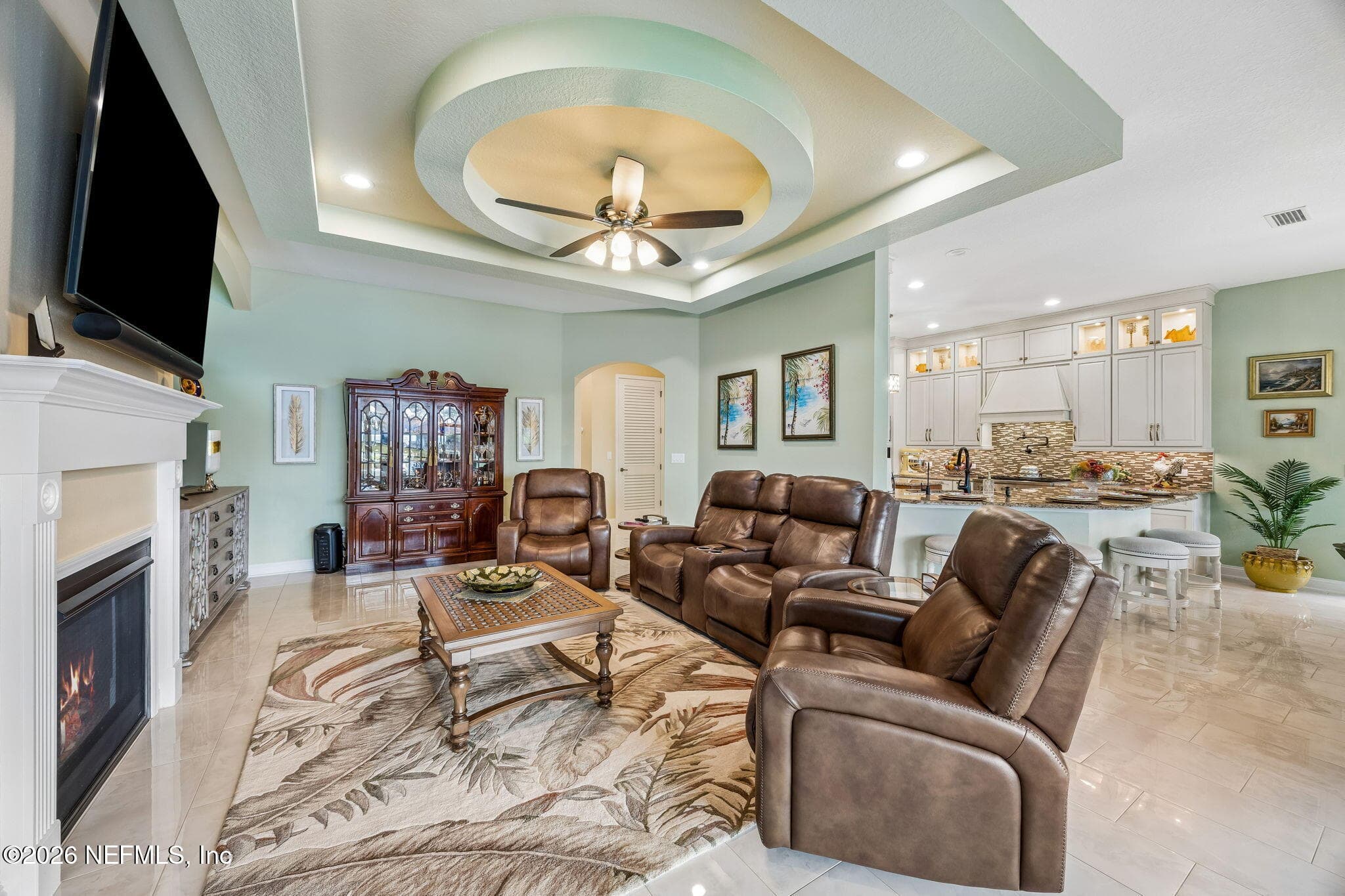 Coffered ceiling. Open to kitchen — 2852 CASSIA Lane, Jacksonville, FL 32246