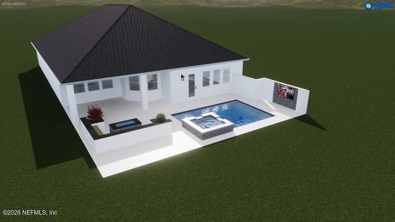 Option 2 Pool Rendering By Old Town Custom Pools — 114 PALM CREST Drive, Ponte Vedra, FL 32081