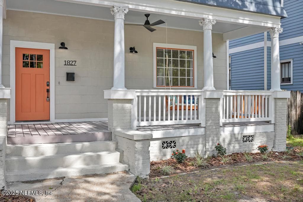 Front porch with swing — 1827 N MARKET Street, Jacksonville, FL 32206