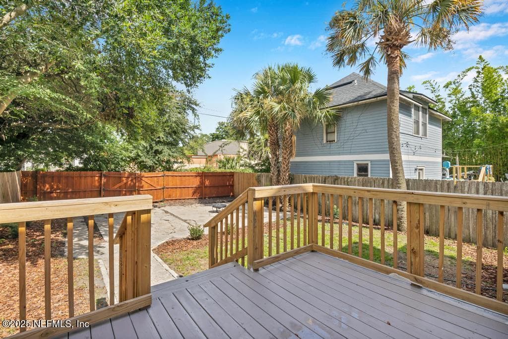 Rear porch with fenced backyard — 1827 N MARKET Street, Jacksonville, FL 32206