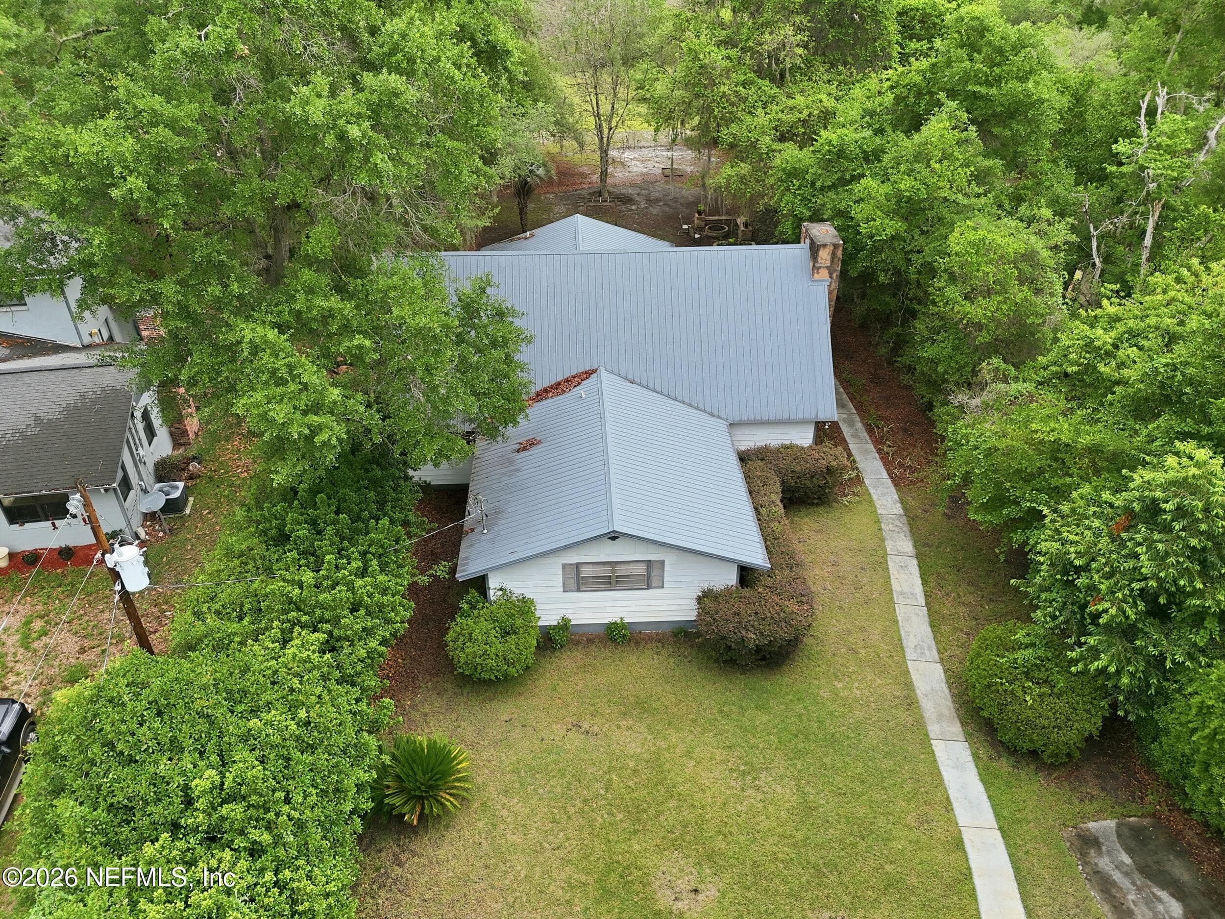 Aerial View Over Front Yard — 5419 COUNTY ROAD 352, Keystone Heights, FL 32656