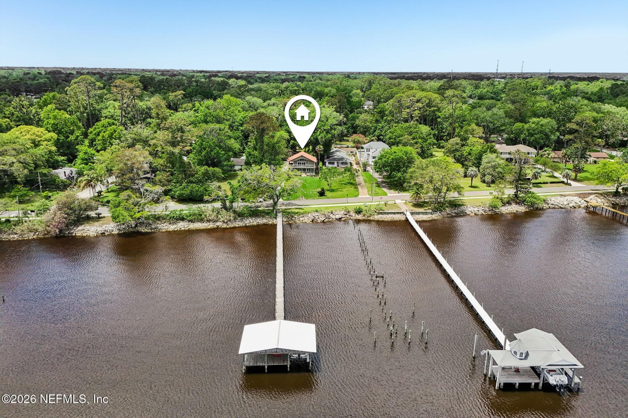 St. Johns River Home with private dock & boat lift — 1320 RIVER Road, Orange Park, FL 32073