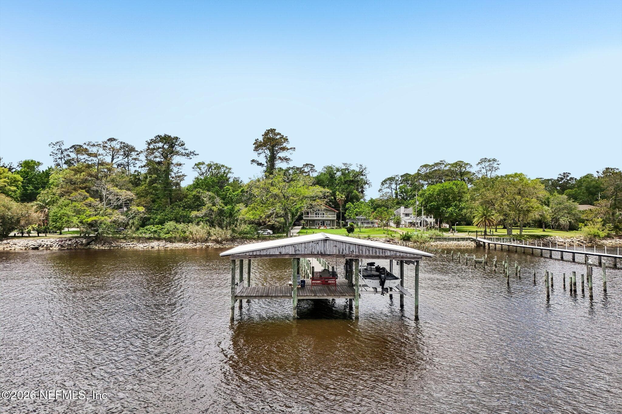 St. Johns River Home with private dock & boat lift — 1320 RIVER Road, Orange Park, FL 32073