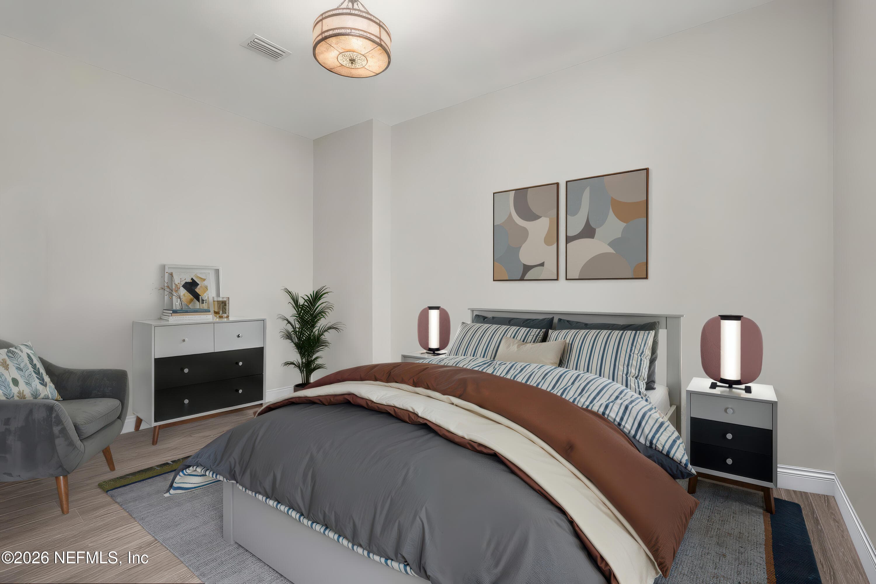 Digital creation to show 4th bedroom with bedroom furniture setup — 703 RUM RUNNER Way, St. Johns, FL 32259