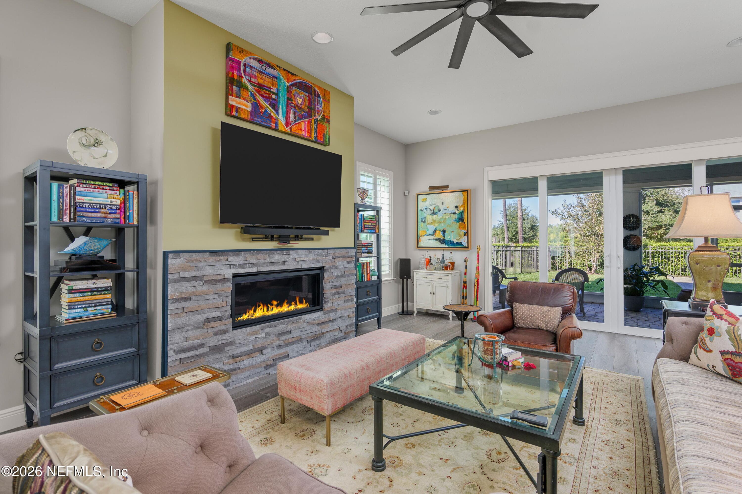 Cozy Gas Fireplace and TV and sound bar included! — 703 RUM RUNNER Way, St. Johns, FL 32259