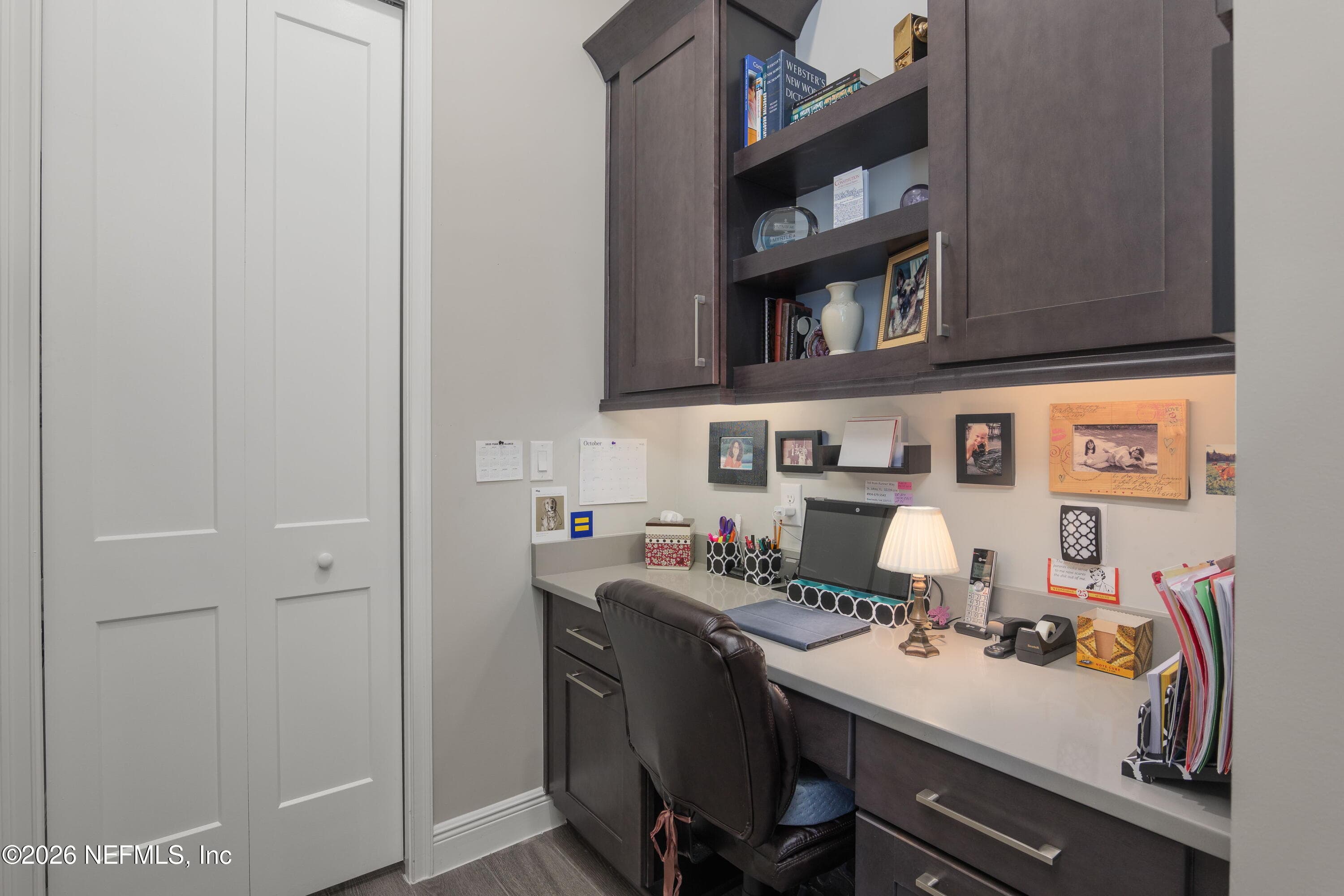 Pocket office right off the kitchen is the ultimate homework spot or home office workspace. Attached closet is plumbed for additional bathroom if desired! — 703 RUM RUNNER Way, St. Johns, FL 32259