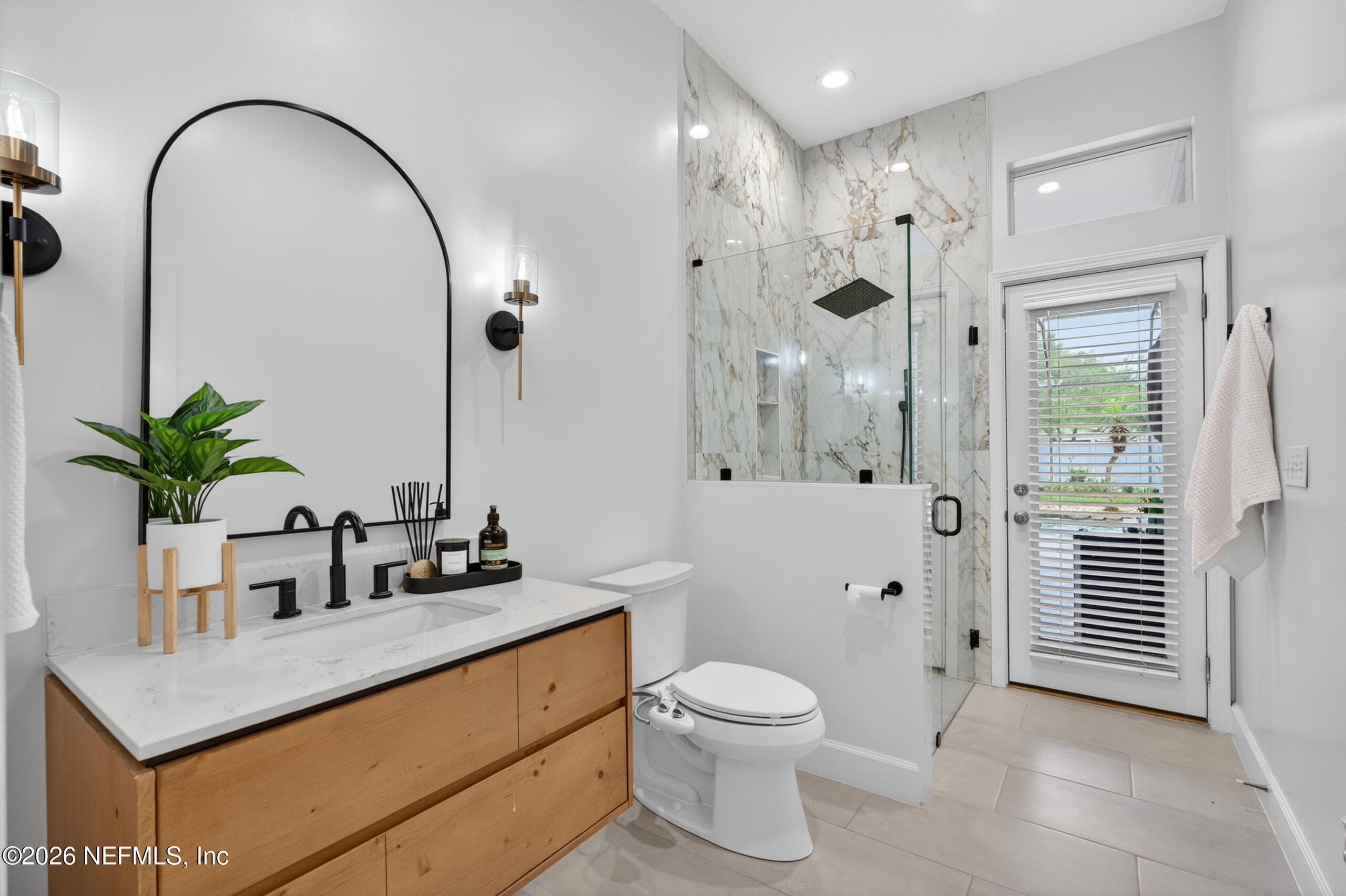 Renovated Pool Bath - Downstairs — 13634 SHIPWATCH Drive, Jacksonville, FL 32225