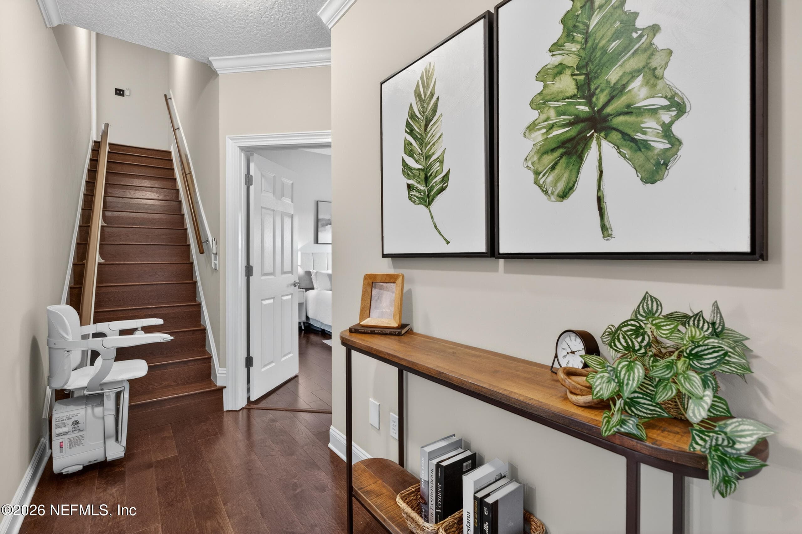 Hallway - Staircase with Stair Lift to 4th Bedroom upstairs — 13634 SHIPWATCH Drive, Jacksonville, FL 32225