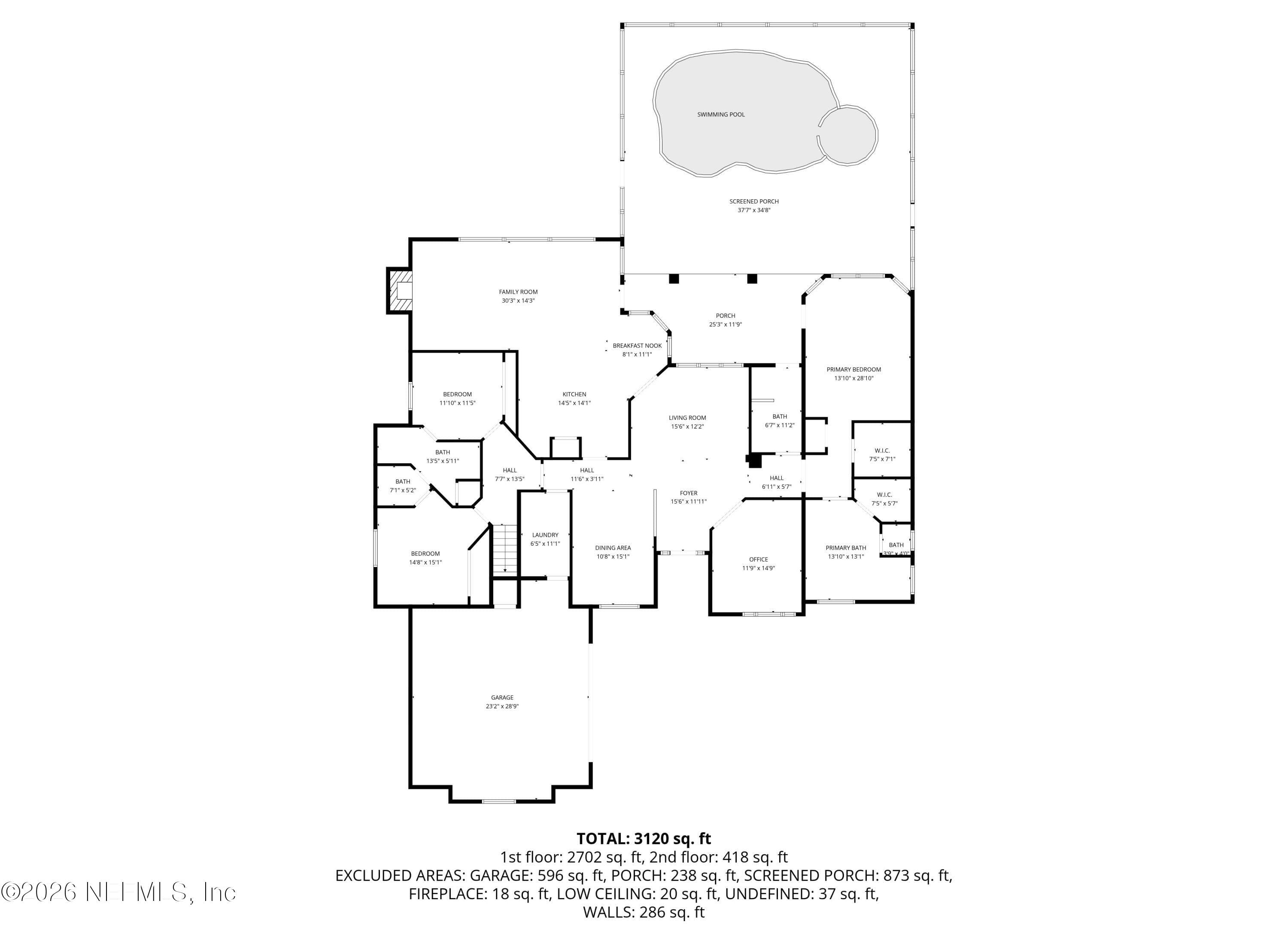 1st Floor - Floor Plan — 13634 SHIPWATCH Drive, Jacksonville, FL 32225