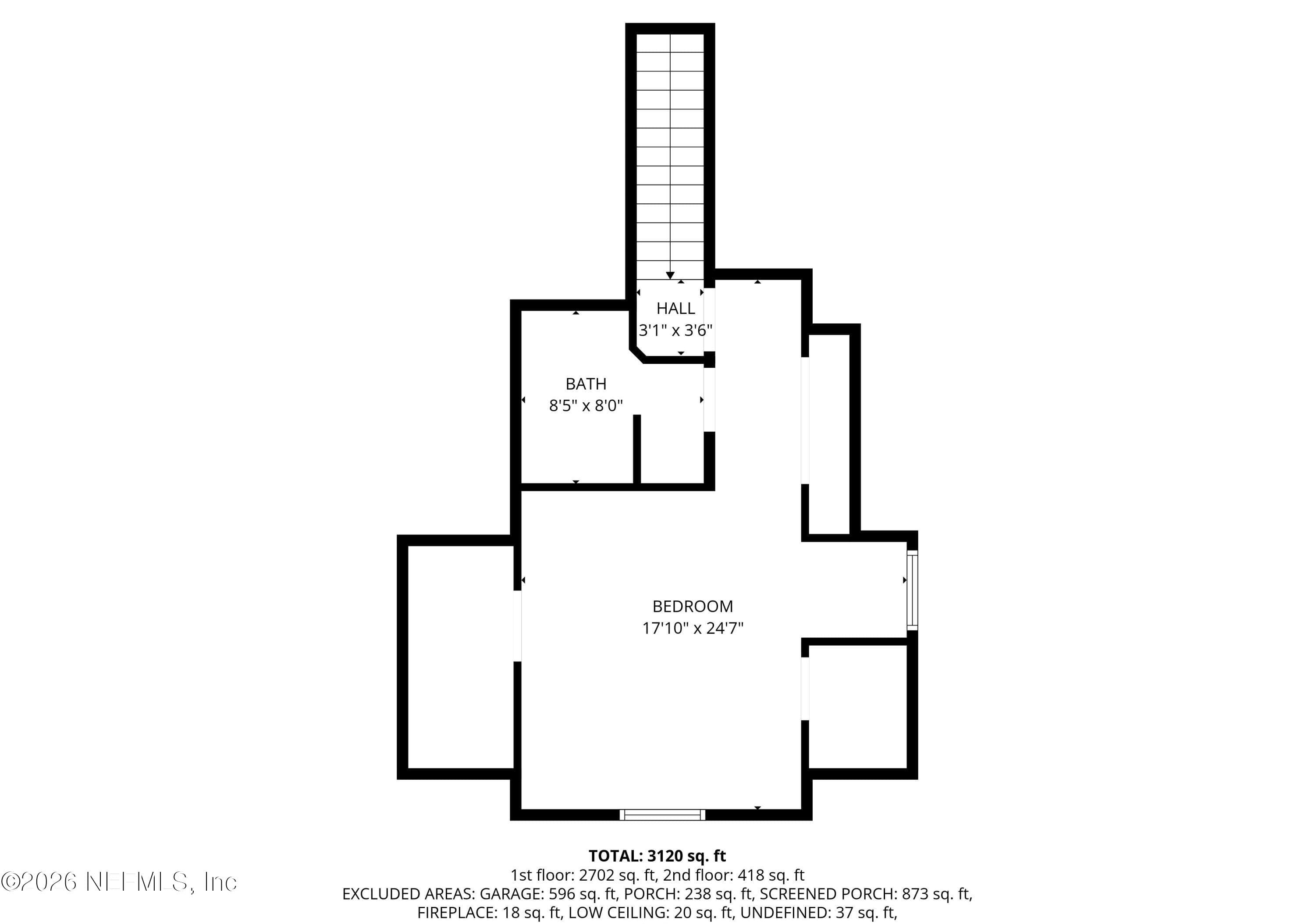 2nd Floor - Floor Plan — 13634 SHIPWATCH Drive, Jacksonville, FL 32225