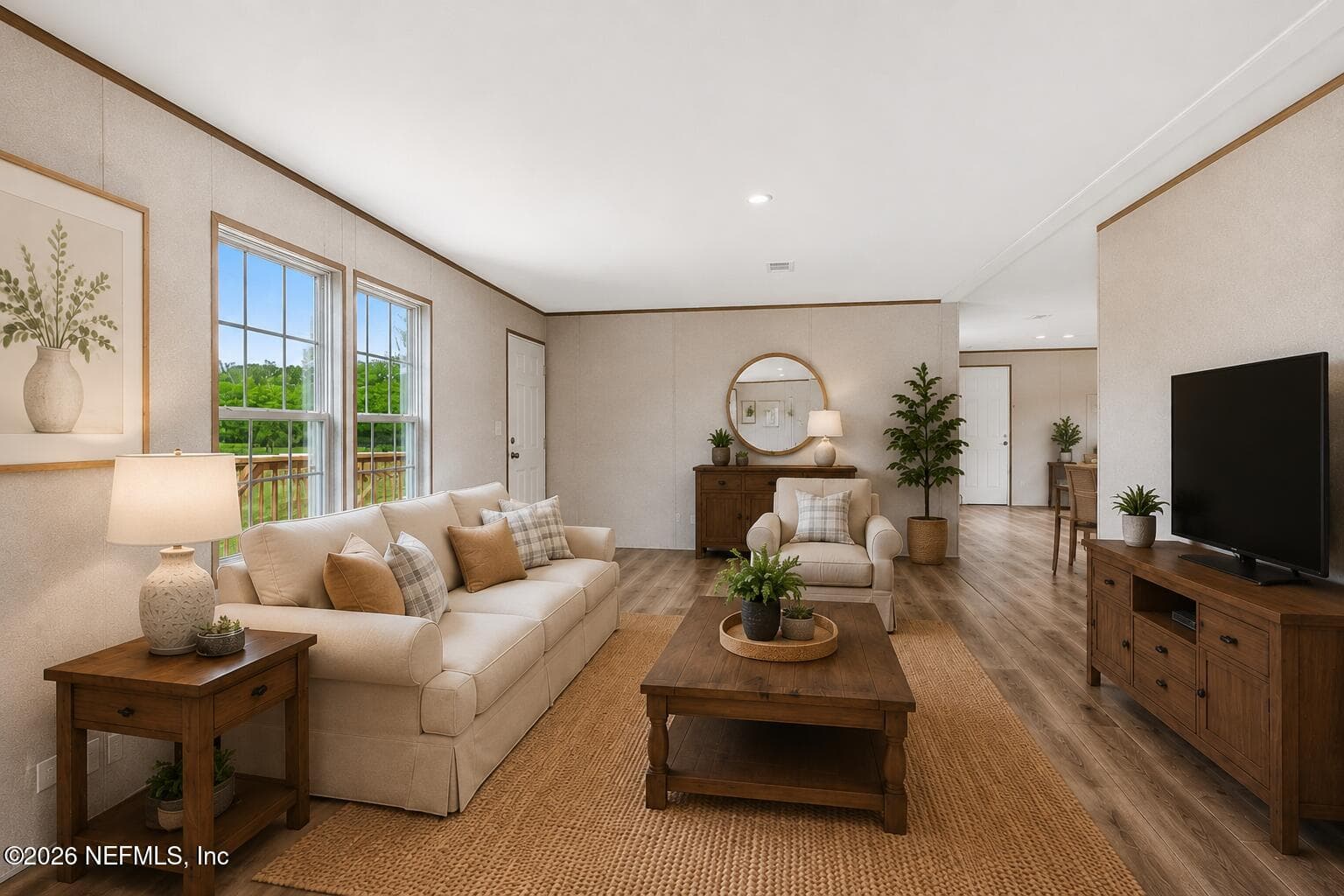 Living room Virtually staged — 6771 SW COUNTY ROAD 225, Starke, FL 32091