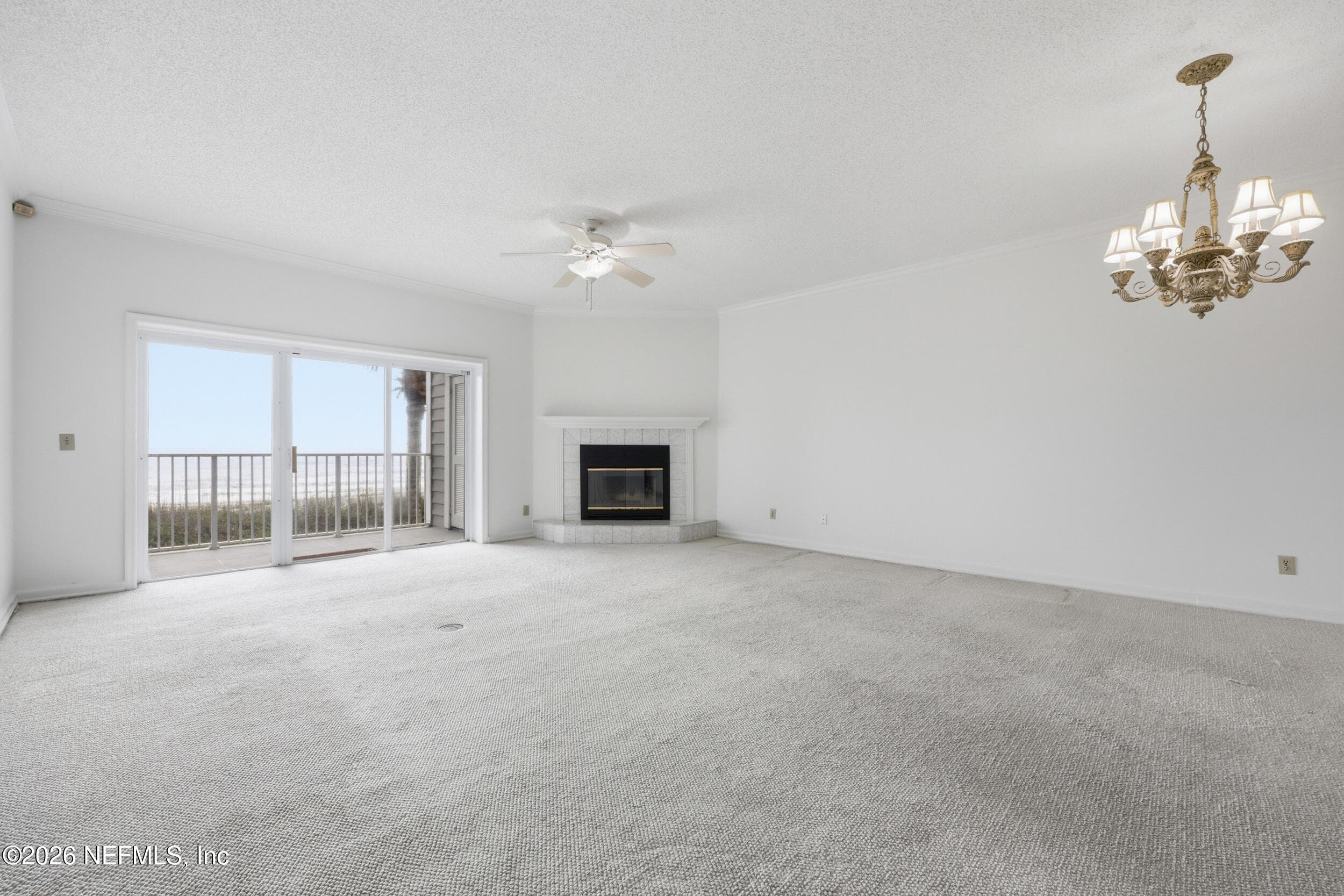 Living Room w/wood burning fireplace — 701 BEACH Avenue 201, Atlantic Beach, FL 32233