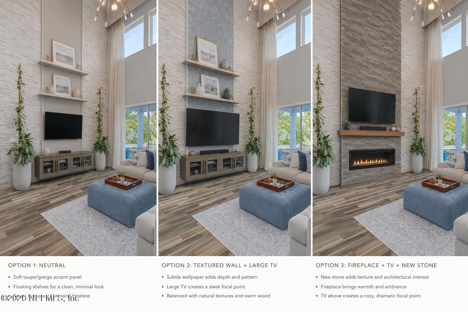 Virtual Renderings for other accent options in the living room! — 187 SKYWOOD Trail, Ponte Vedra, FL 32081
