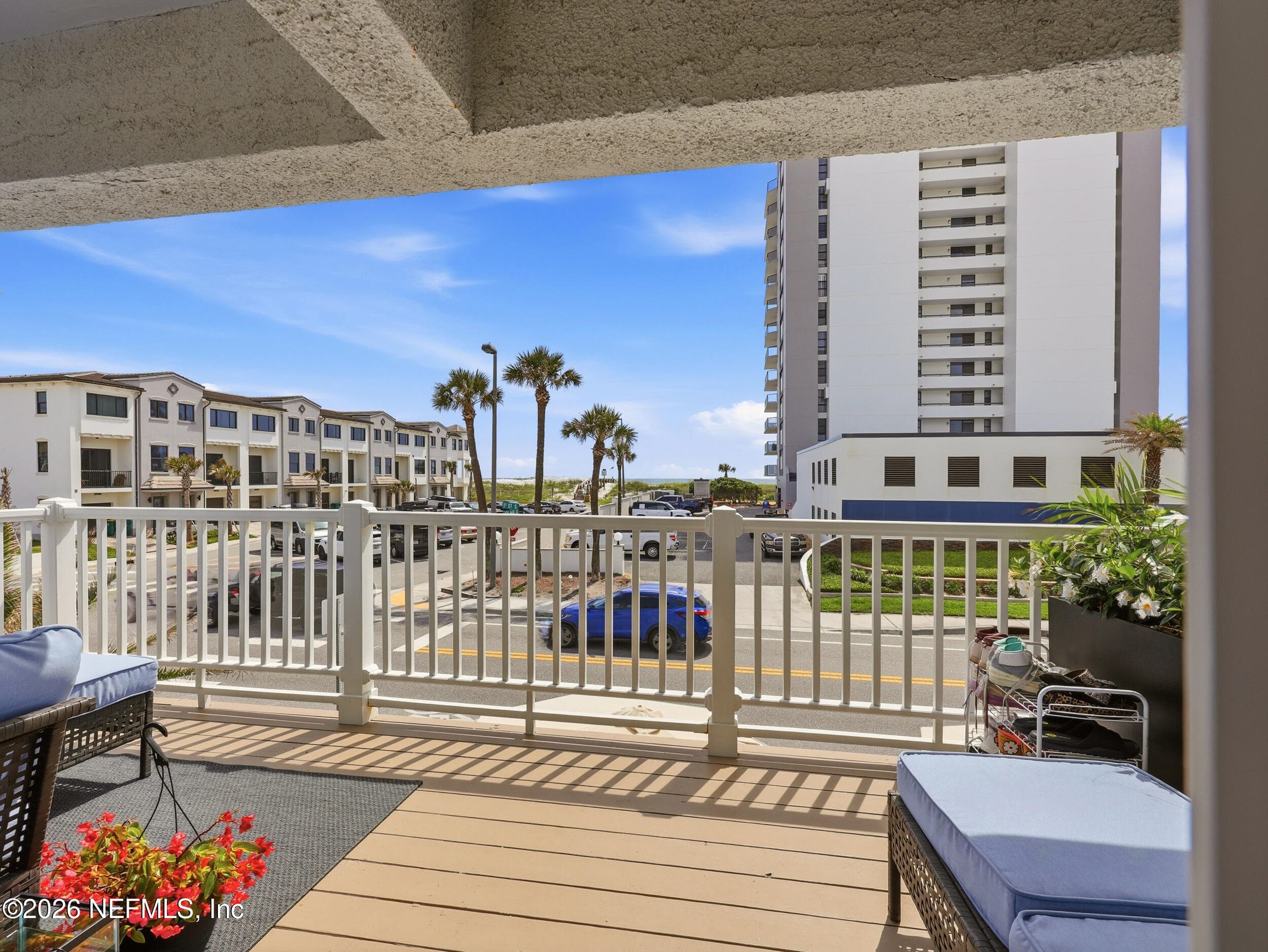 Balcony view from downstairs living area — 1202 1ST Street S, Jacksonville Beach, FL 32250