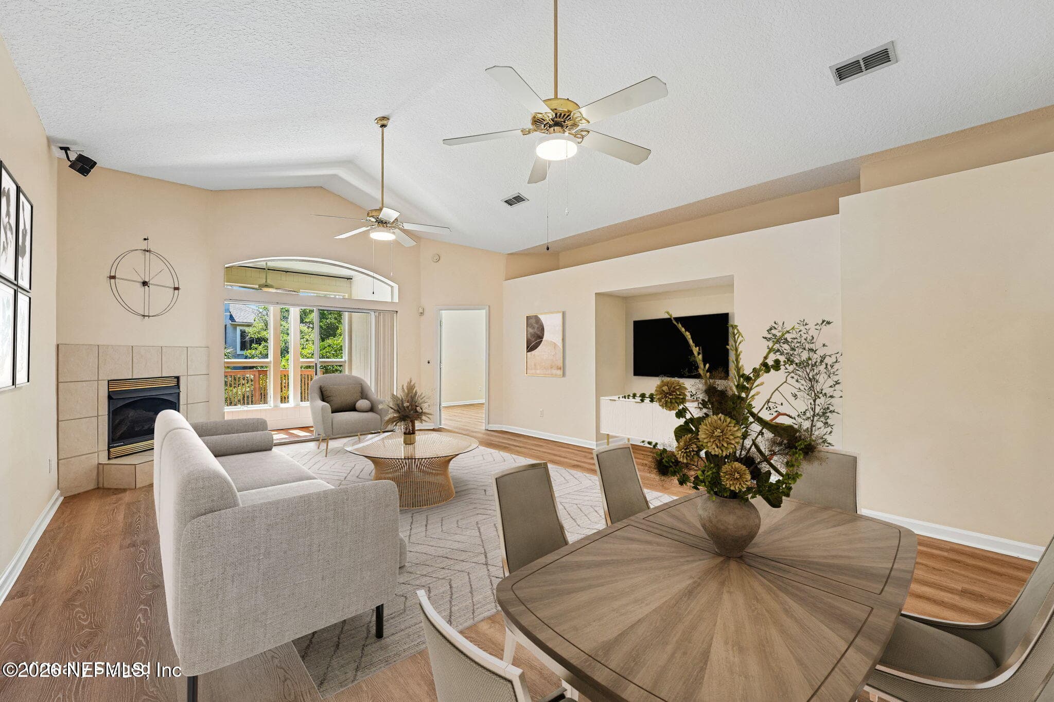 Very Large, Open Living and Dining Areas w/Entertainment Niche, LVP Flooring — 212 SALT GRASS Court, Ponte Vedra Beach, FL 32082
