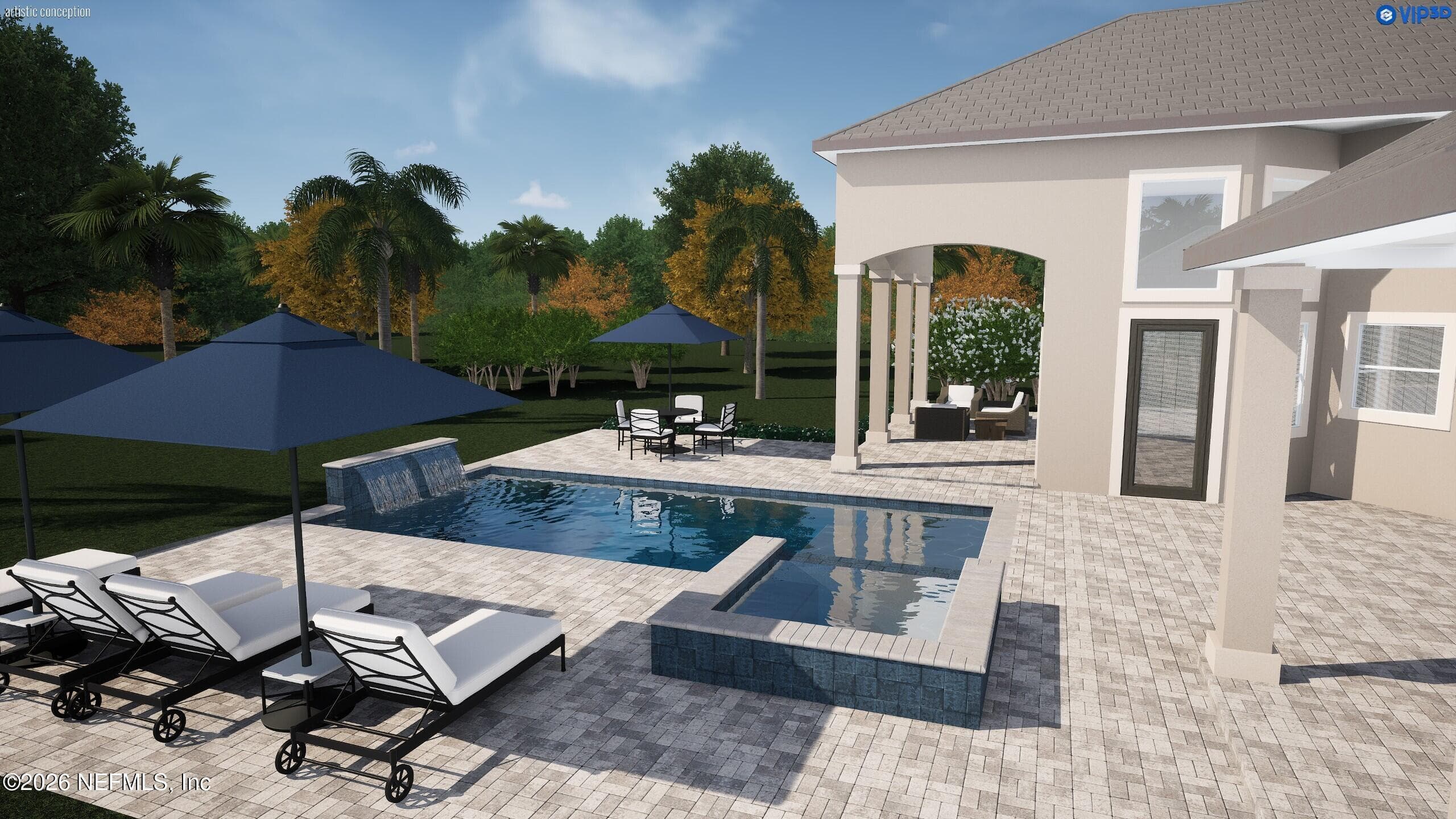 Pool rendering by Surfside Pools — 24469 HARBOUR VIEW Drive, Ponte Vedra Beach, FL 32082