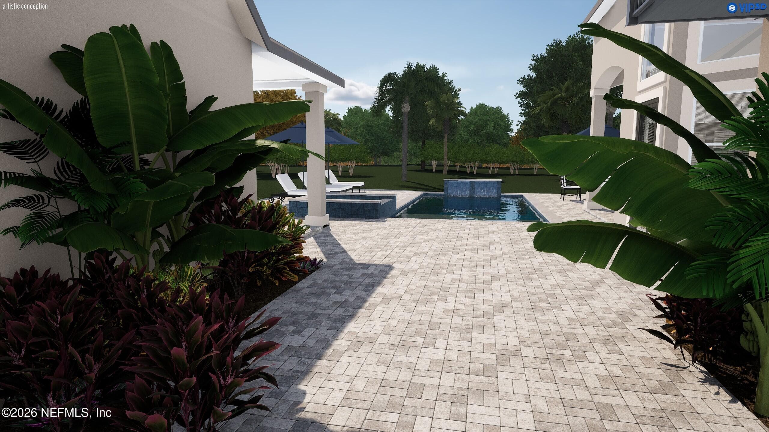 Pool rendering by Surfside Pools — 24469 HARBOUR VIEW Drive, Ponte Vedra Beach, FL 32082
