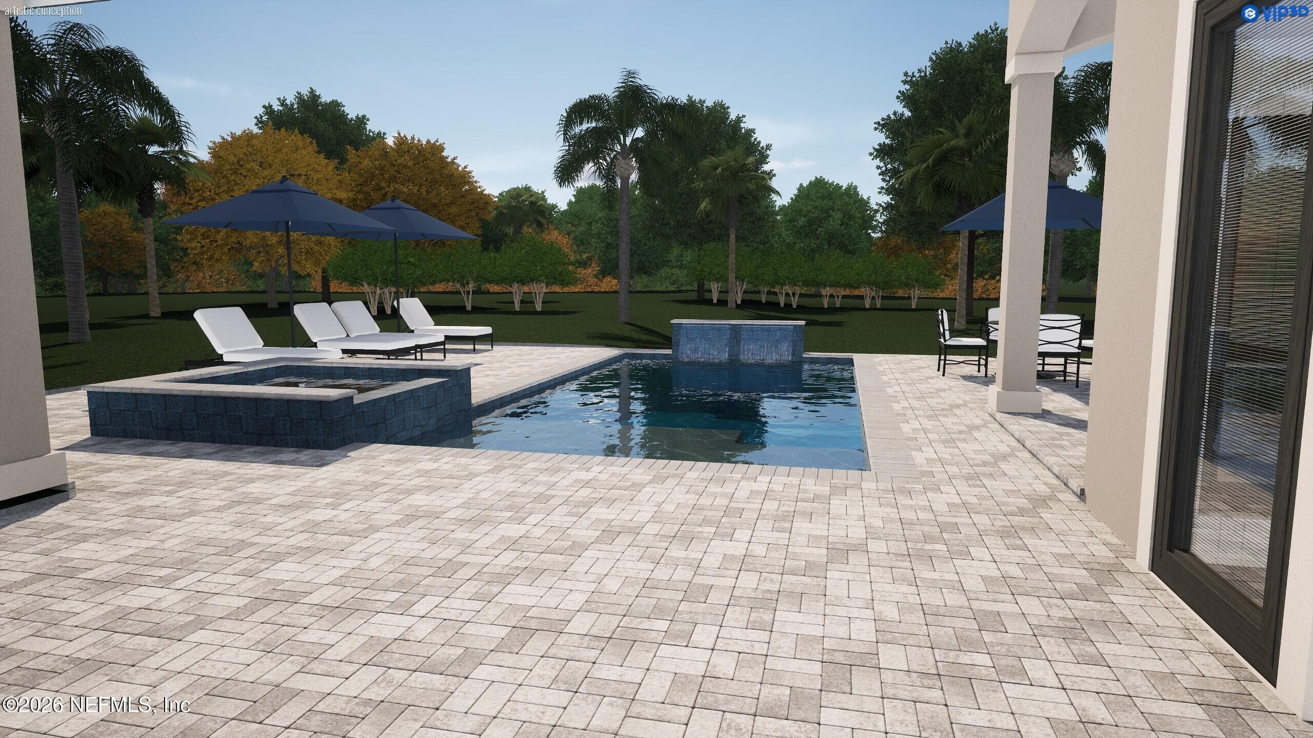 Pool rendering by Surfside Pools — 24469 HARBOUR VIEW Drive, Ponte Vedra Beach, FL 32082