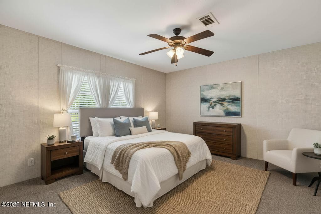 Virtually staged - Primary bedroom — 44480 SWALLOWFORK Avenue, Callahan, FL 32011