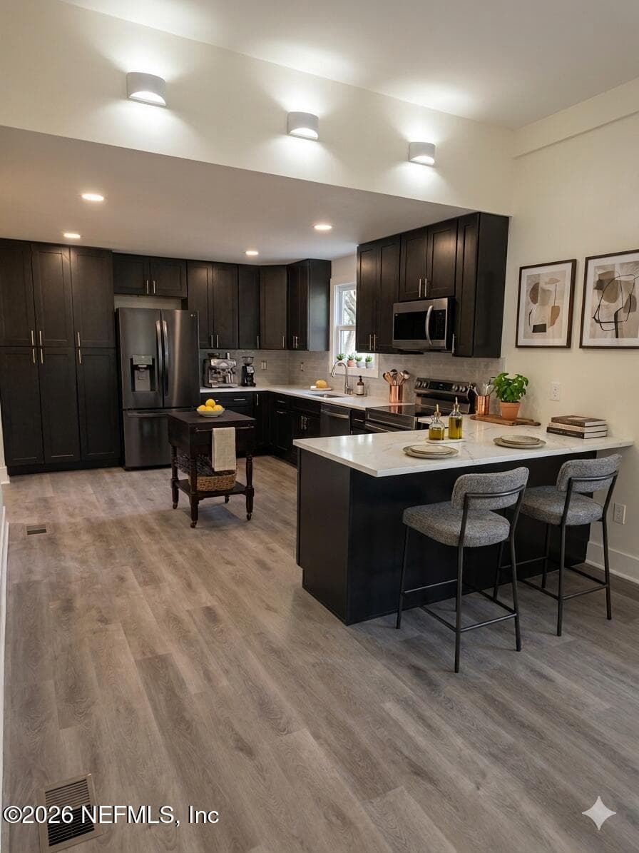 Virtually staged kitchen — 30 W 12TH Street, Jacksonville, FL 32206