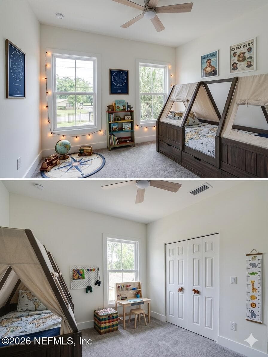 Virtually staged guest bedroom — 30 W 12TH Street, Jacksonville, FL 32206